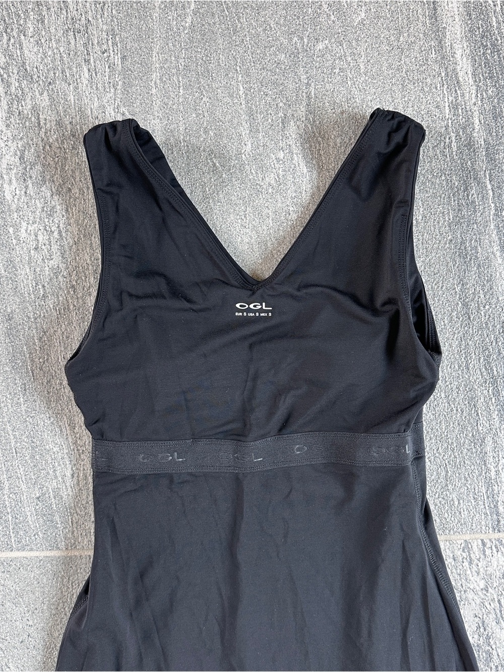 NWT OGL Stretch Ponte V-Neck A-Line Midi Bra Dress Black Removable Pads Small - Picture 10 of 16